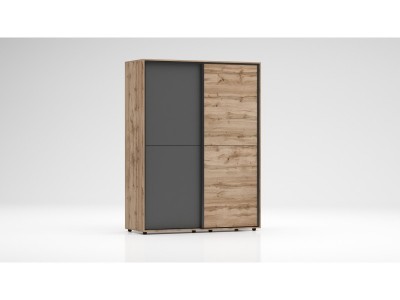 Ντουλάπα με συρόμενες πόρτες Apolo 4 (δρυς votan /ανθρακίτη )